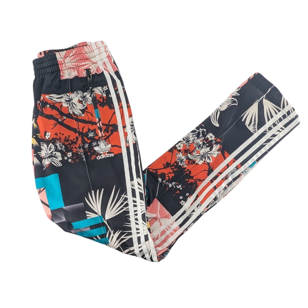 Adidas Firebird Floral Multicolor Track Pants Size Small RARE PRINT Athletic
